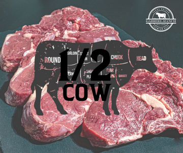 half-beef, grass-fed beef, Texas beef, premium meat, sustainable ranching, Black Angus beef, hormone-free beef, family-owned ranch
